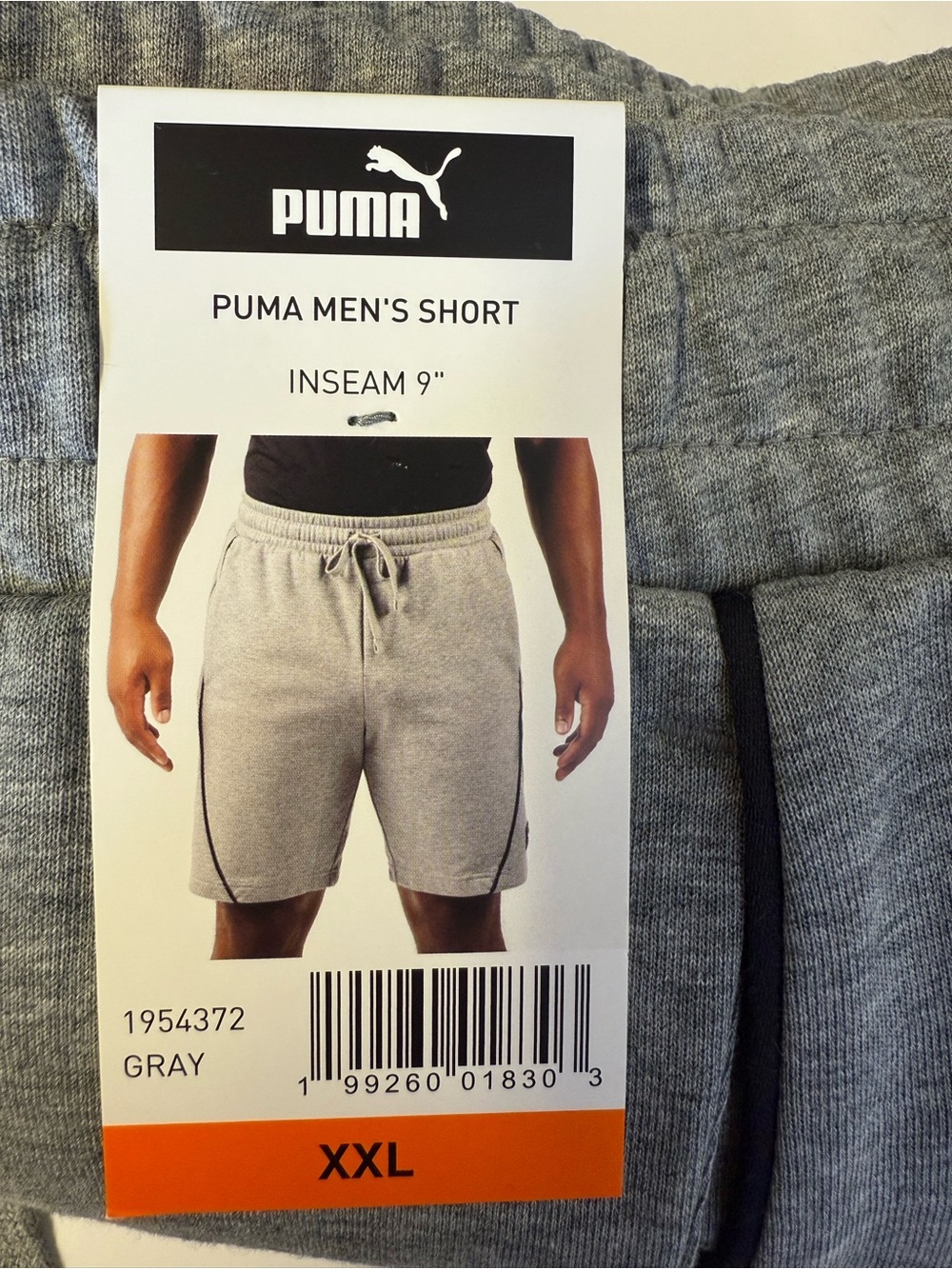 Puma Men's Gray Athletic Shorts with Contrast Piping cotton blend size XXL NWT